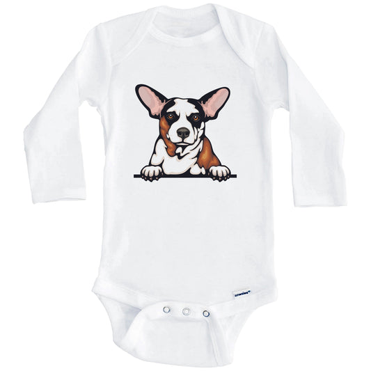 Rat Terrier Dog Breed Cute One Piece Baby Bodysuit (Long Sleeves)