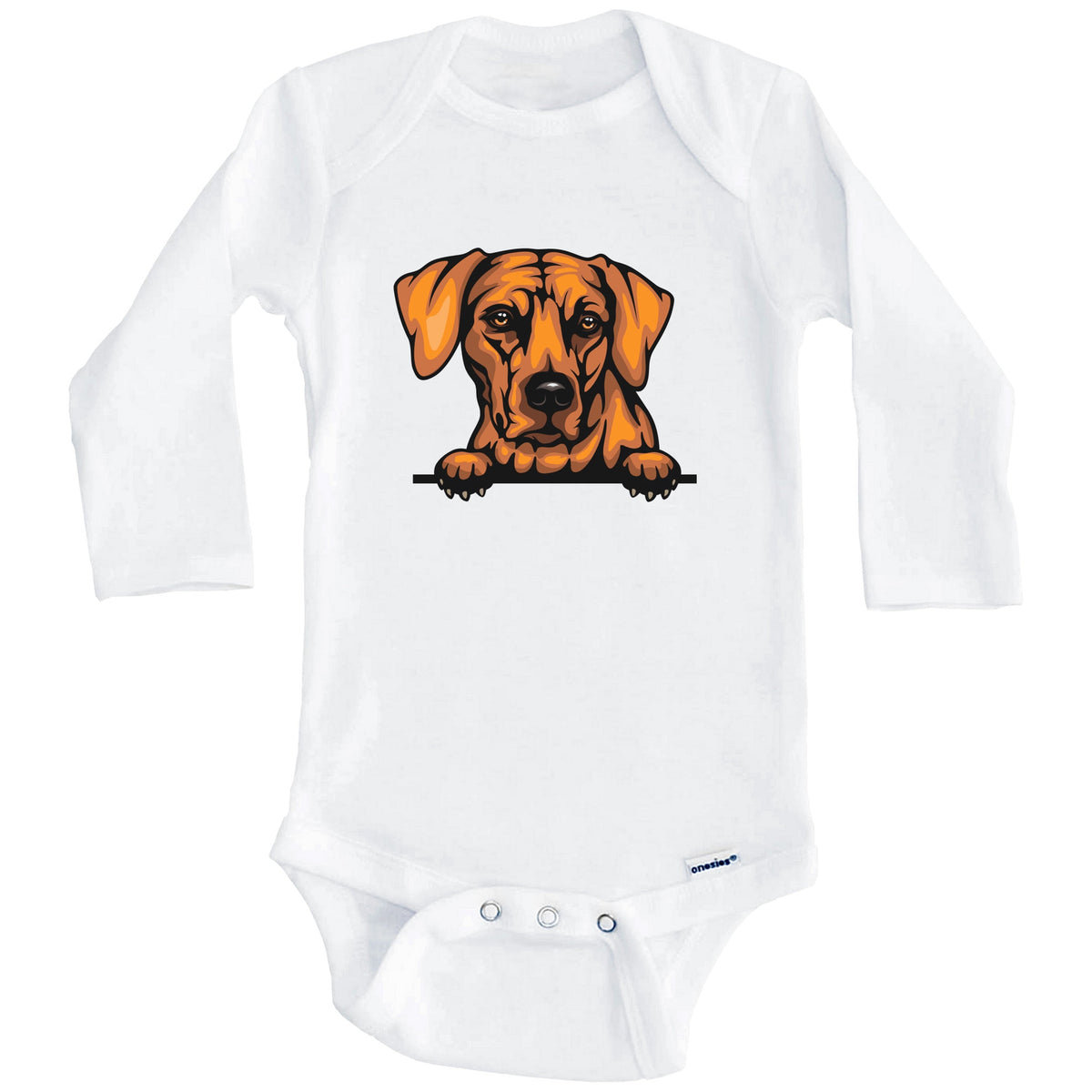 Rhodesian Ridgeback Dog Breed Cute One Piece Baby Bodysuit (Long Sleeves)