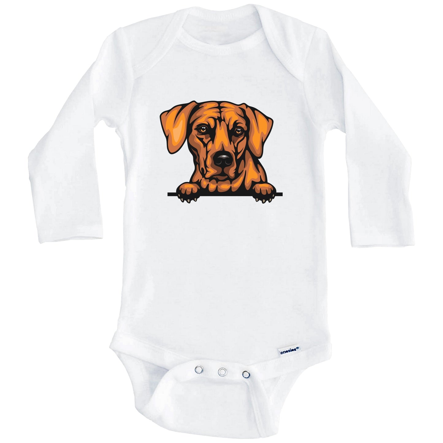 Rhodesian Ridgeback Dog Breed Cute One Piece Baby Bodysuit (Long Sleeves)