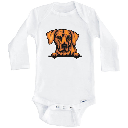Rhodesian Ridgeback Dog Breed Cute One Piece Baby Bodysuit (Long Sleeves)