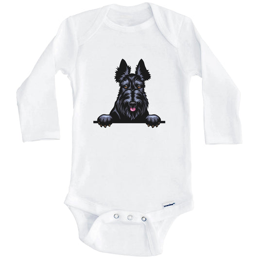 Scottish Terrier Dog Breed Cute One Piece Baby Bodysuit (Long Sleeves)
