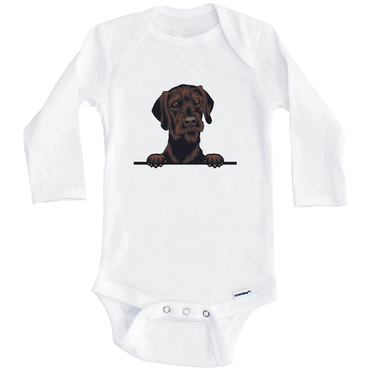 Short Haired Pudelpointer Dog Breed Cute One Piece Baby Bodysuit (Long Sleeves)