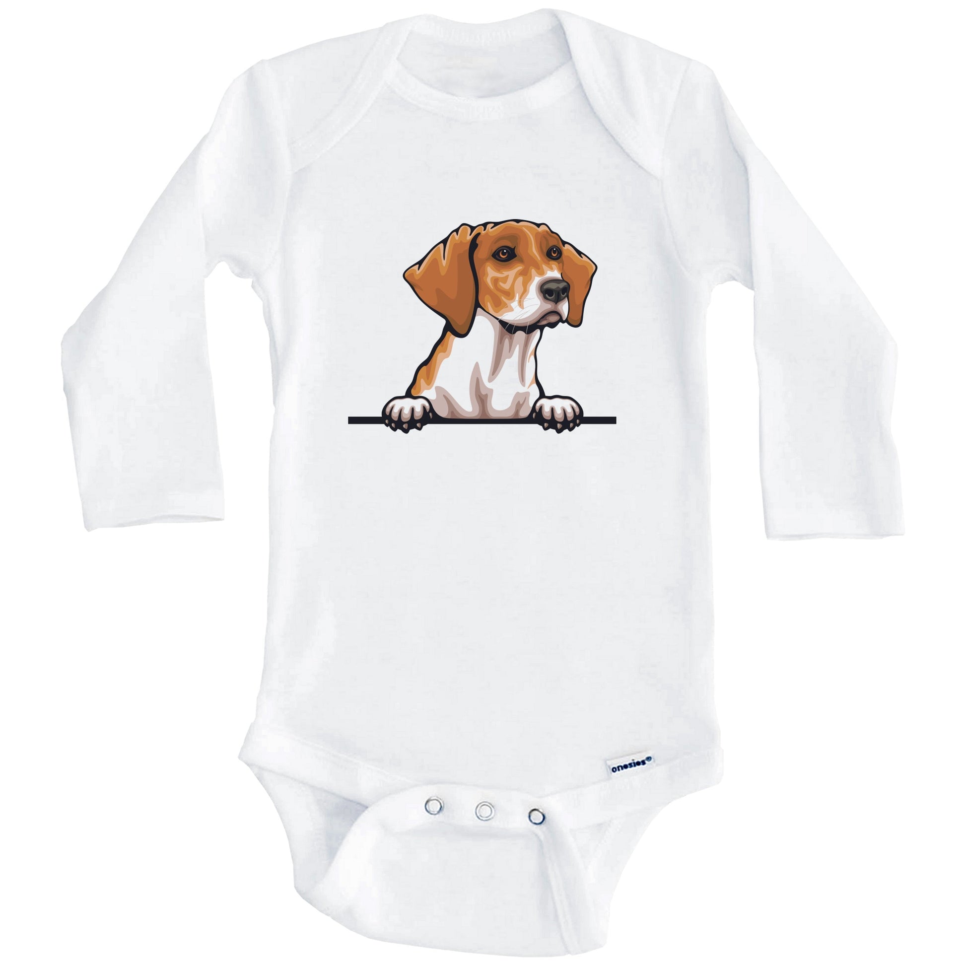 Southern Hound Dog Breed Cute One Piece Baby Bodysuit (Long Sleeves)