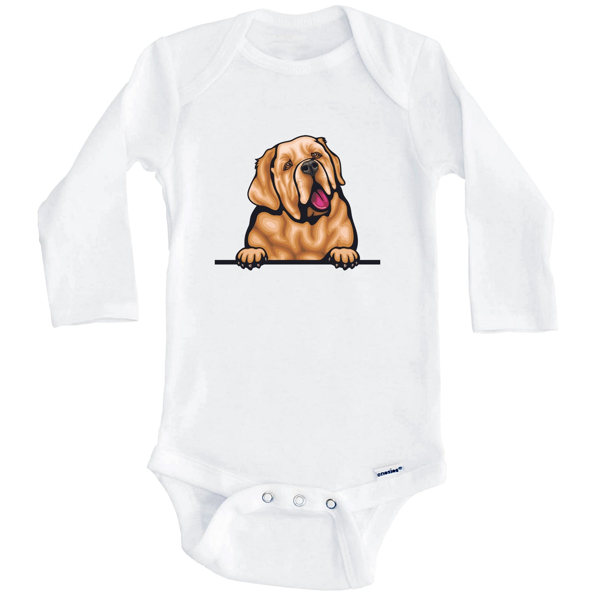 Spanish Mastiff Dog Breed Cute One Piece Baby Bodysuit (Long Sleeves)