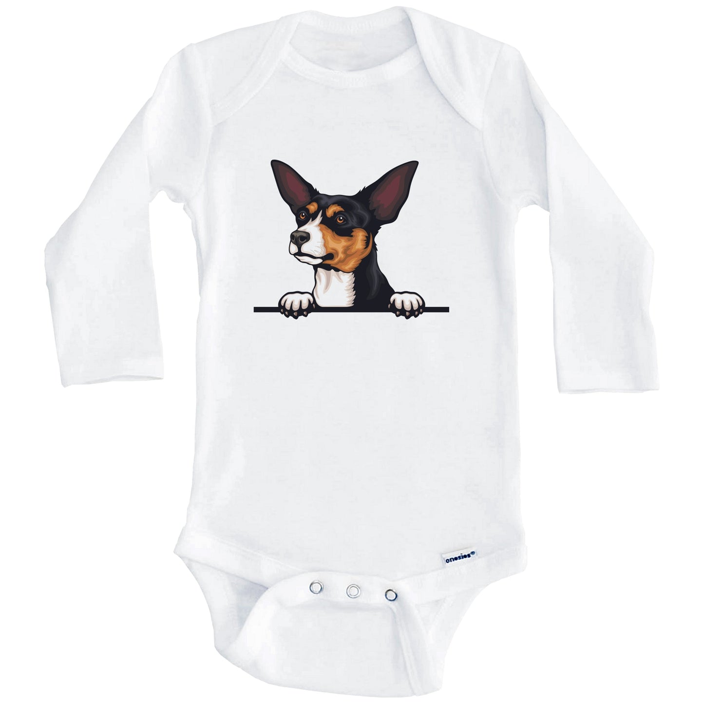 Toy Fox Terrier Dog Breed Cute One Piece Baby Bodysuit (Long Sleeves)