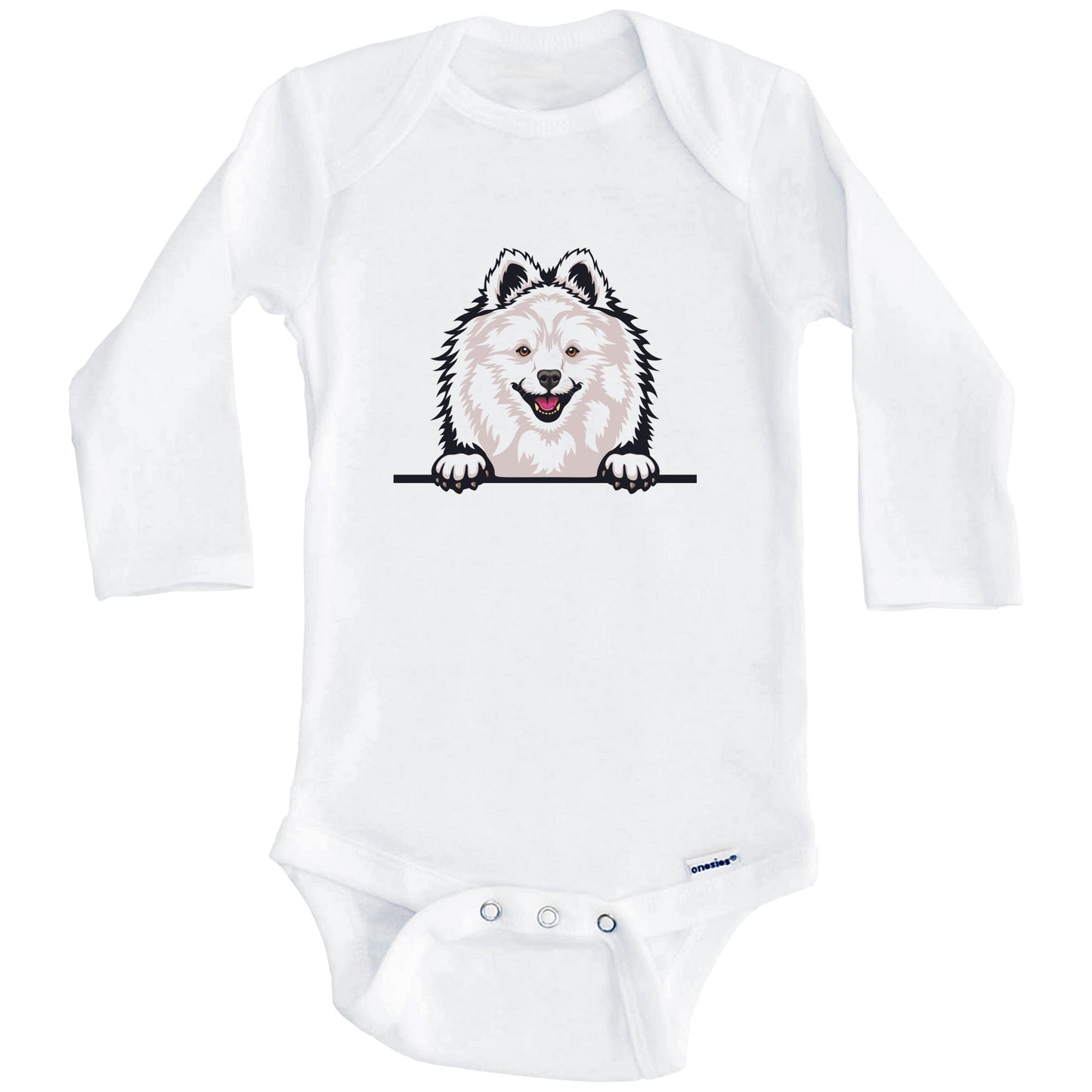 Volpino Dog Breed Cute One Piece Baby Bodysuit (Long Sleeves)