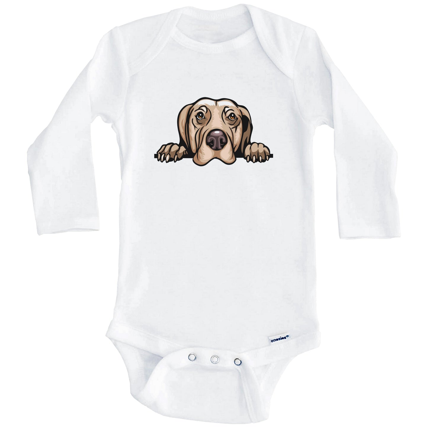 Weimaraner Dog Breed Cute One Piece Baby Bodysuit v2 (Long Sleeves)