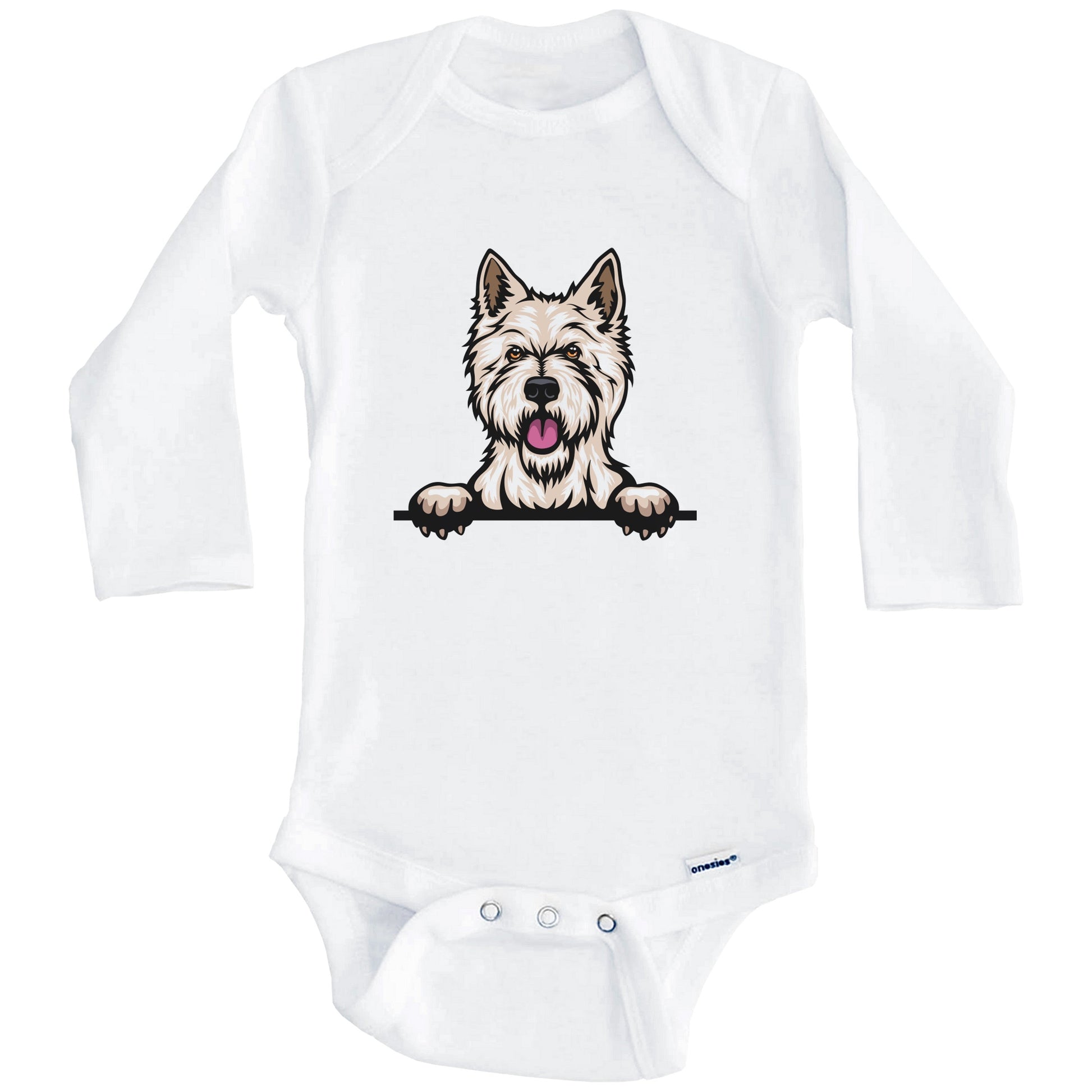 West Highland Terrier Dog Breed Cute One Piece Baby Bodysuit (Long Sleeves)