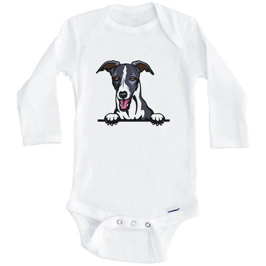 Whippet Dog Breed Cute One Piece Baby Bodysuit (Long Sleeves)