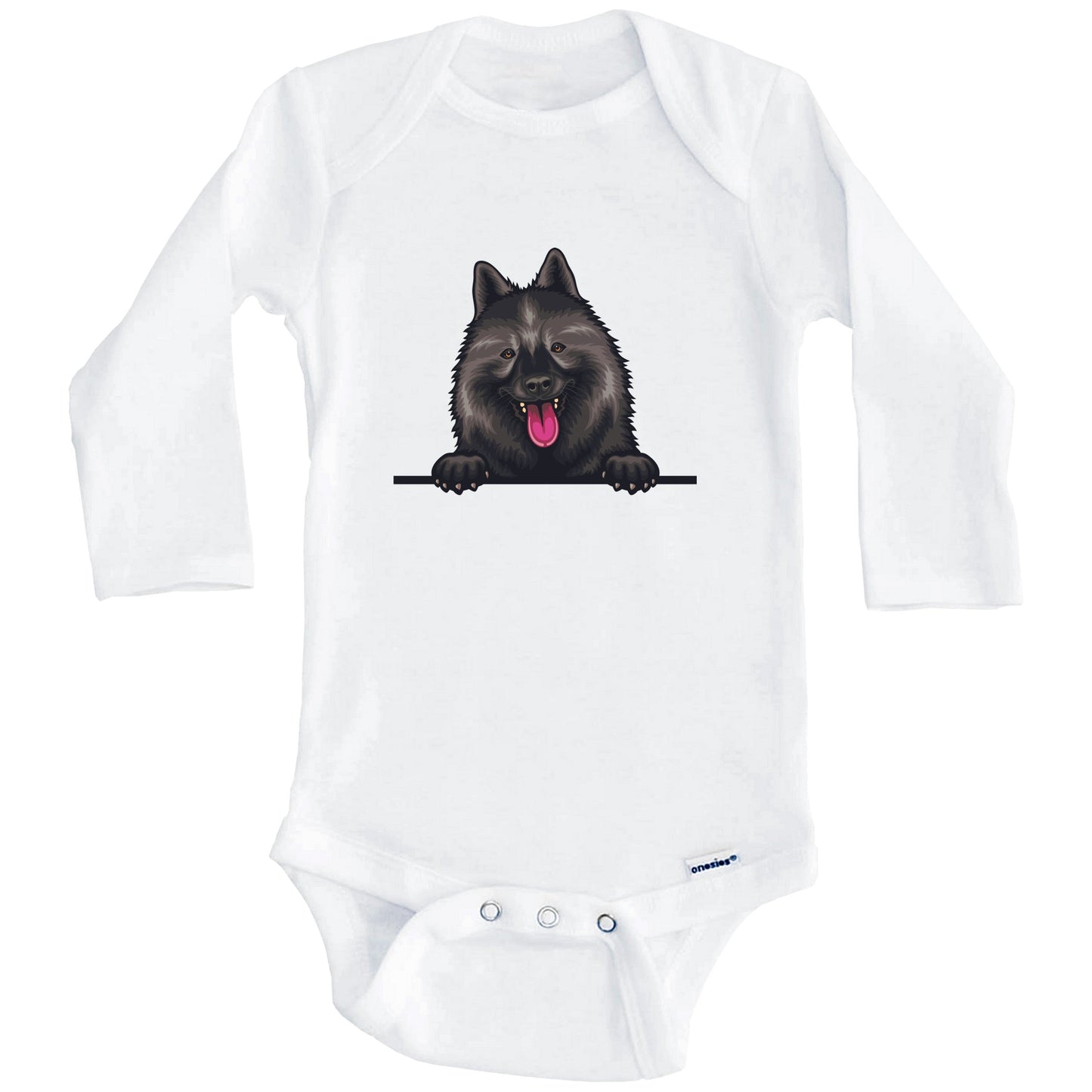 Wolf Spitz Dog Breed Cute One Piece Baby Bodysuit (Long Sleeves)