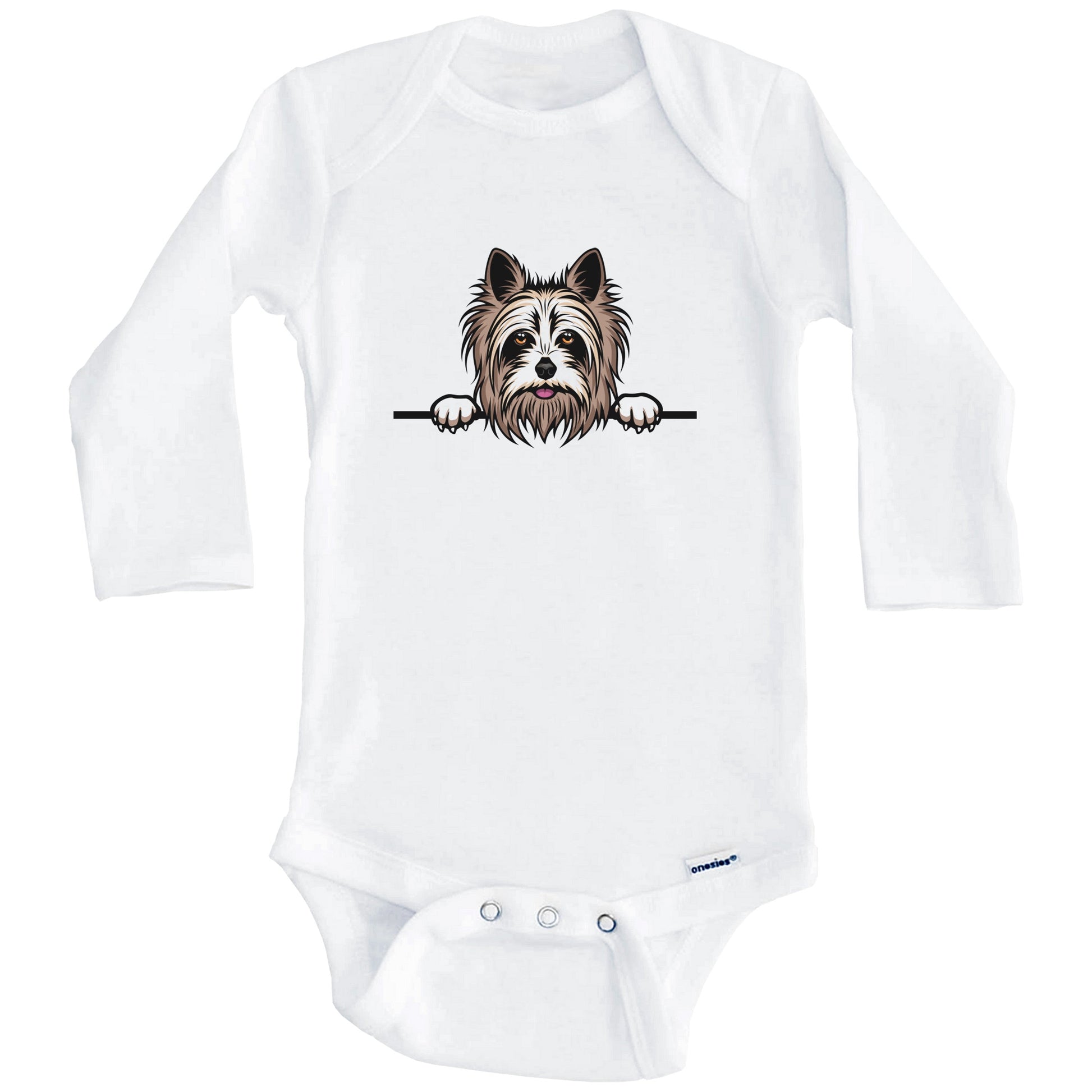 Yorkshire Terrier Dog Breed Cute One Piece Baby Bodysuit v3 (Long Sleeves)