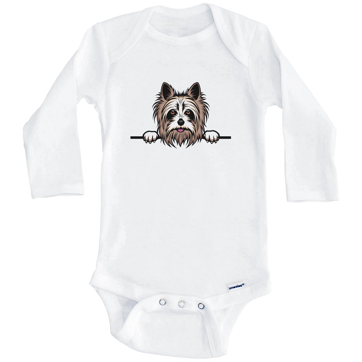 Yorkshire Terrier Dog Breed Cute One Piece Baby Bodysuit v3 (Long Sleeves)
