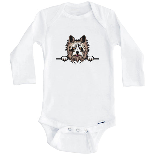 Yorkshire Terrier Dog Breed Cute One Piece Baby Bodysuit v3 (Long Sleeves)