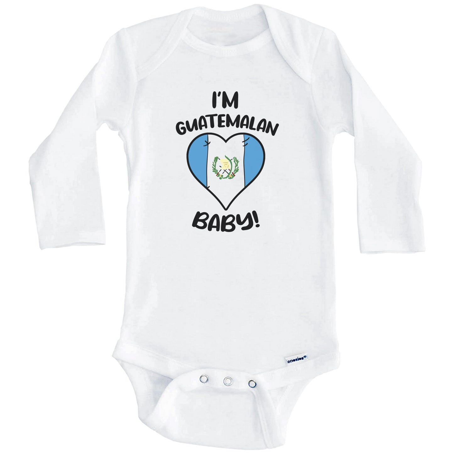 I'm Guatemalan Baby Funny Guatemala Flag Heart Baby Bodysuit (Long Sleeves)