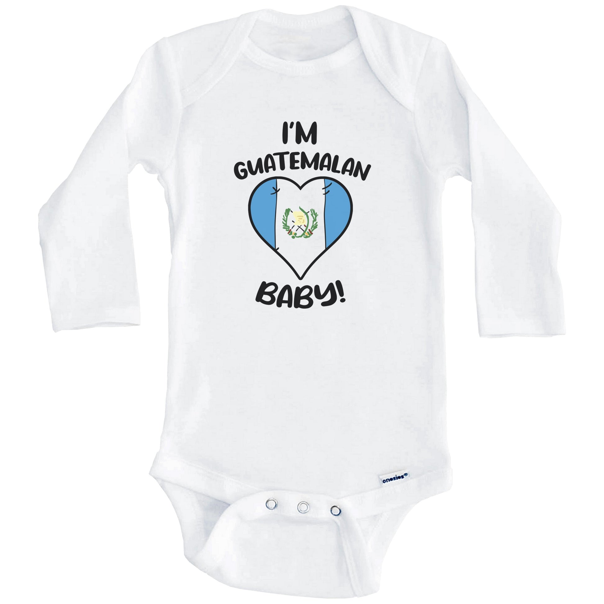 I'm Guatemalan Baby Funny Guatemala Flag Heart Baby Bodysuit (Long Sleeves)