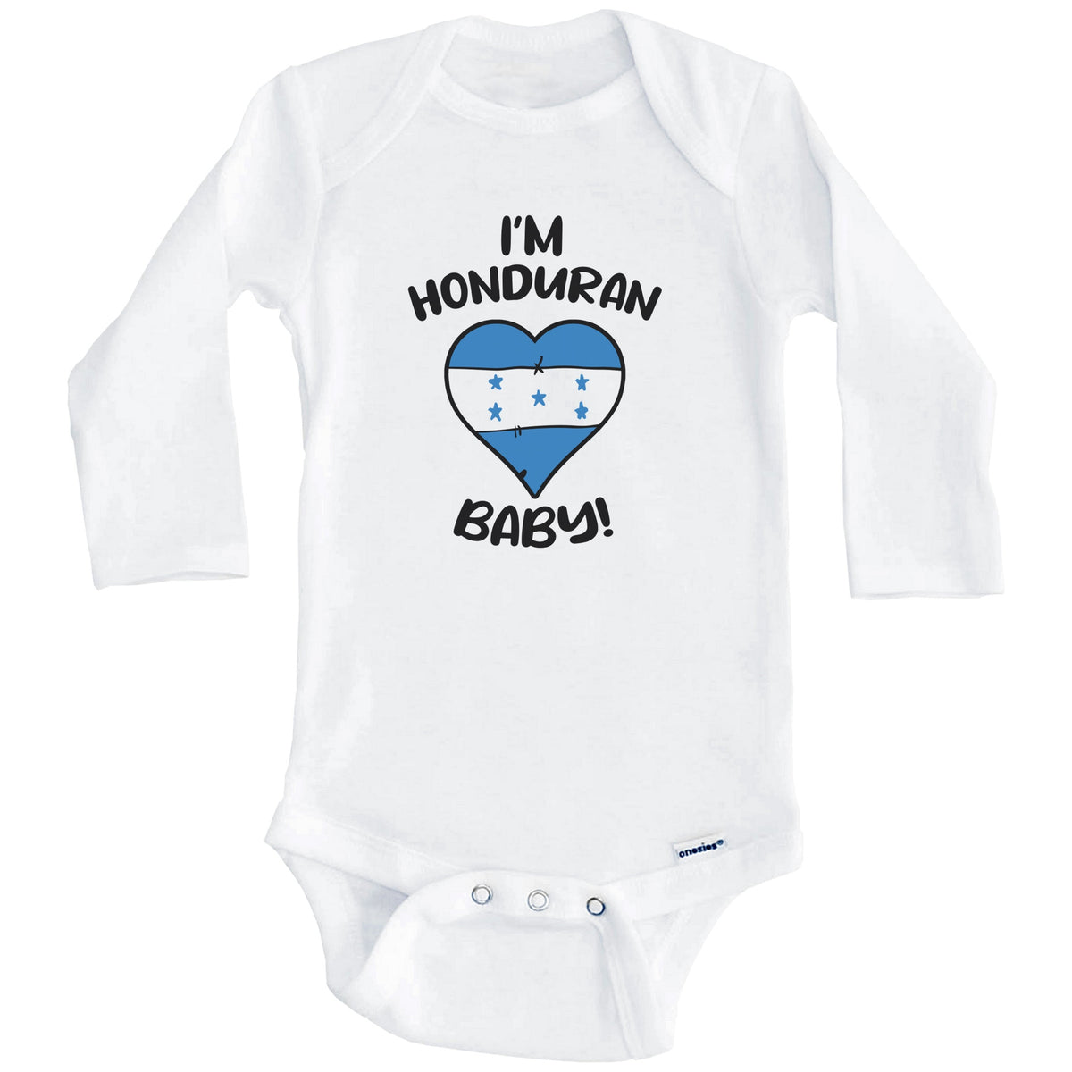 I'm Honduran Baby Funny Honduras Flag Heart Baby Bodysuit (Long Sleeves)