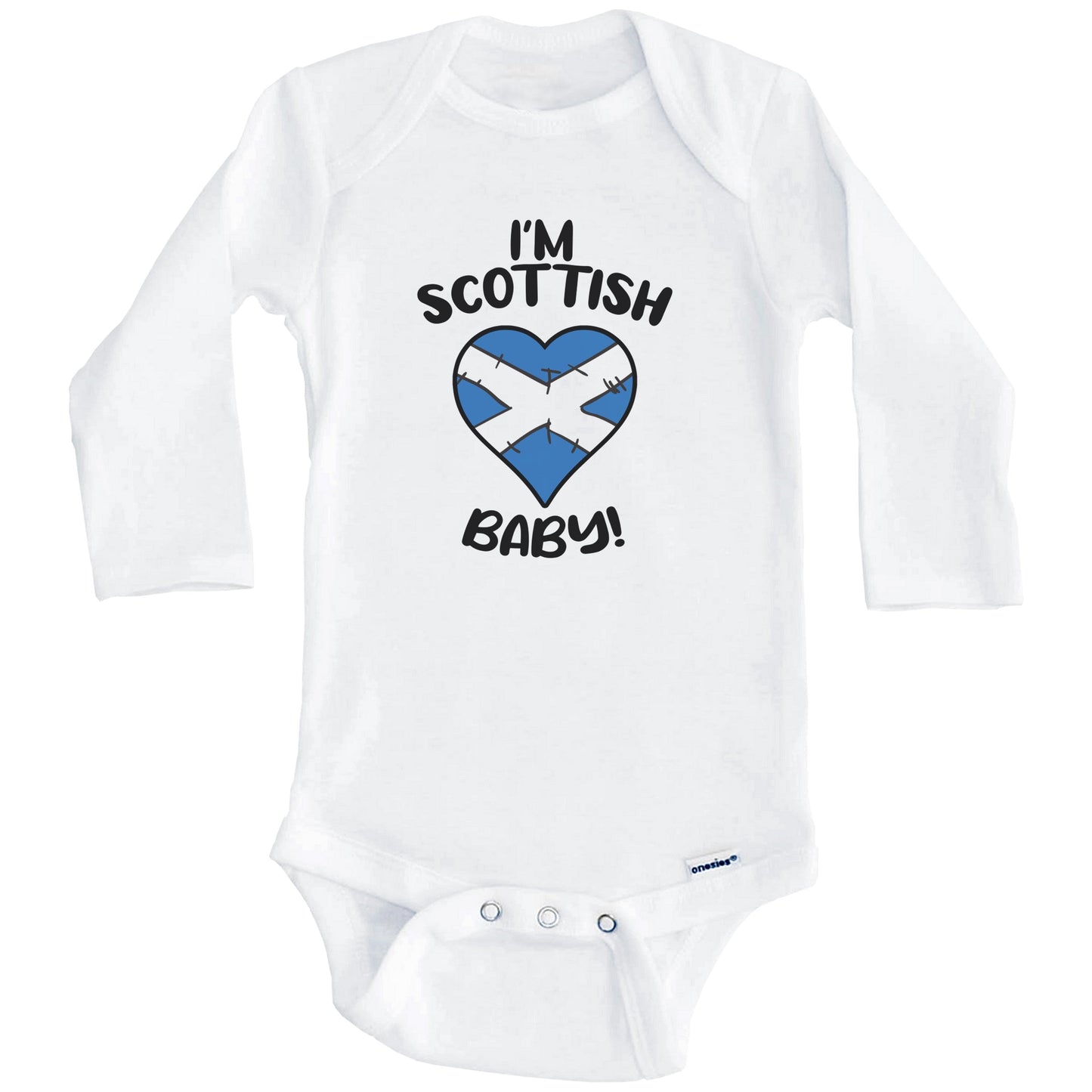 I'm Scottish Baby Funny Scotland Flag Heart Baby Bodysuit (Long Sleeves)