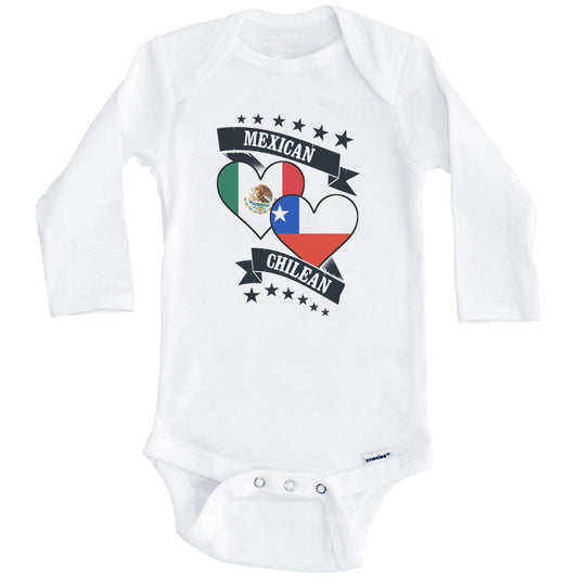 Mexican Chilean Heart Flags Mexico Chile Baby Bodysuit (Long Sleeves)