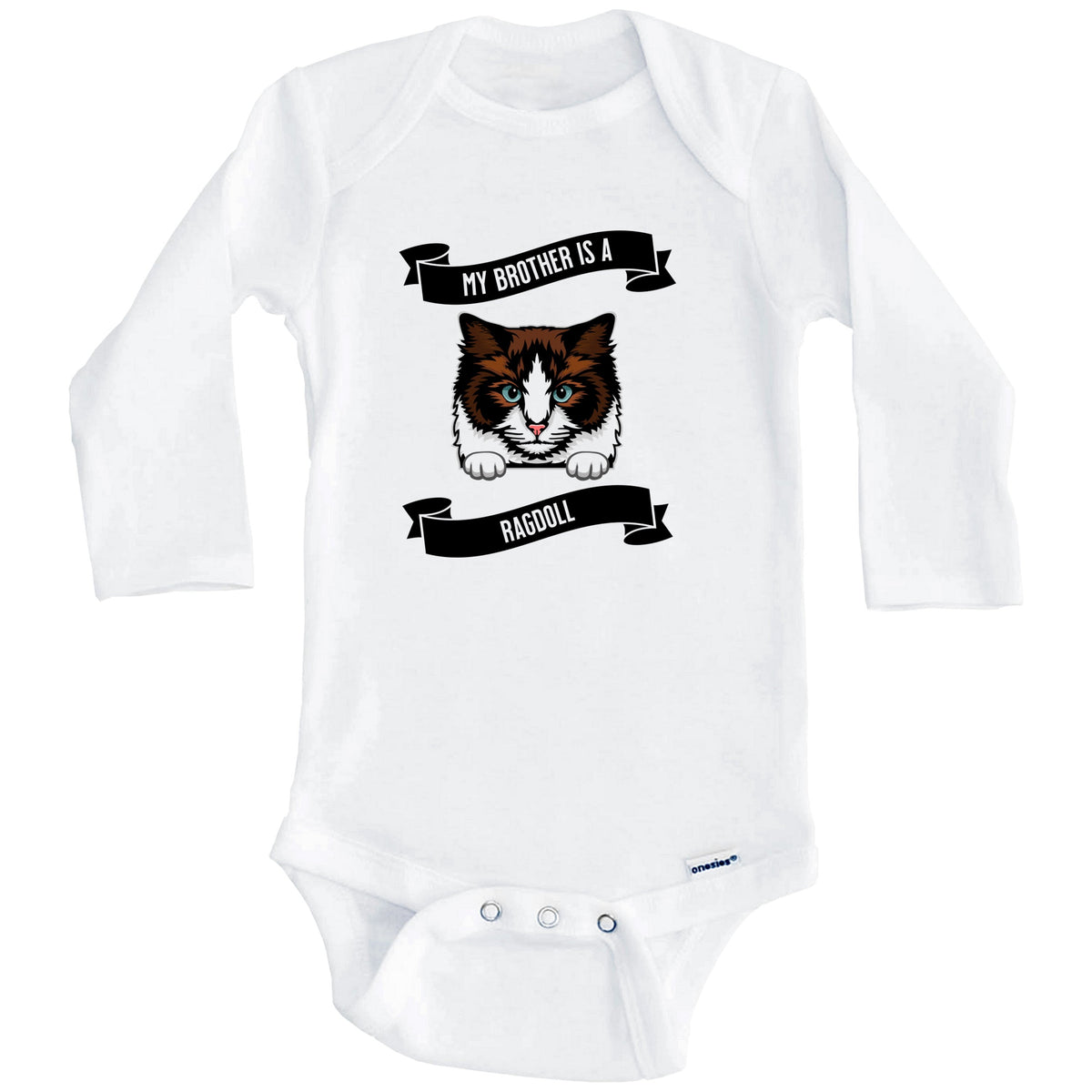 My Brother Is A Ragdoll Cat Cute Kitten Baby Bodysuit (Long Sleeves)
