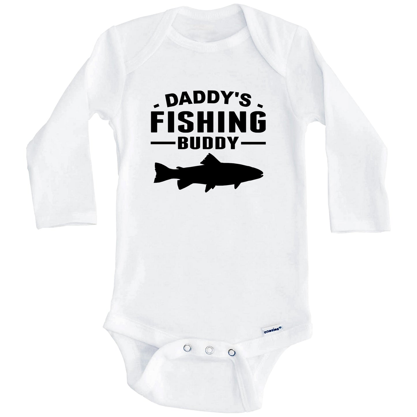 Daddy's Fishing Buddy Cute Baby Onesie (Long Sleeves)