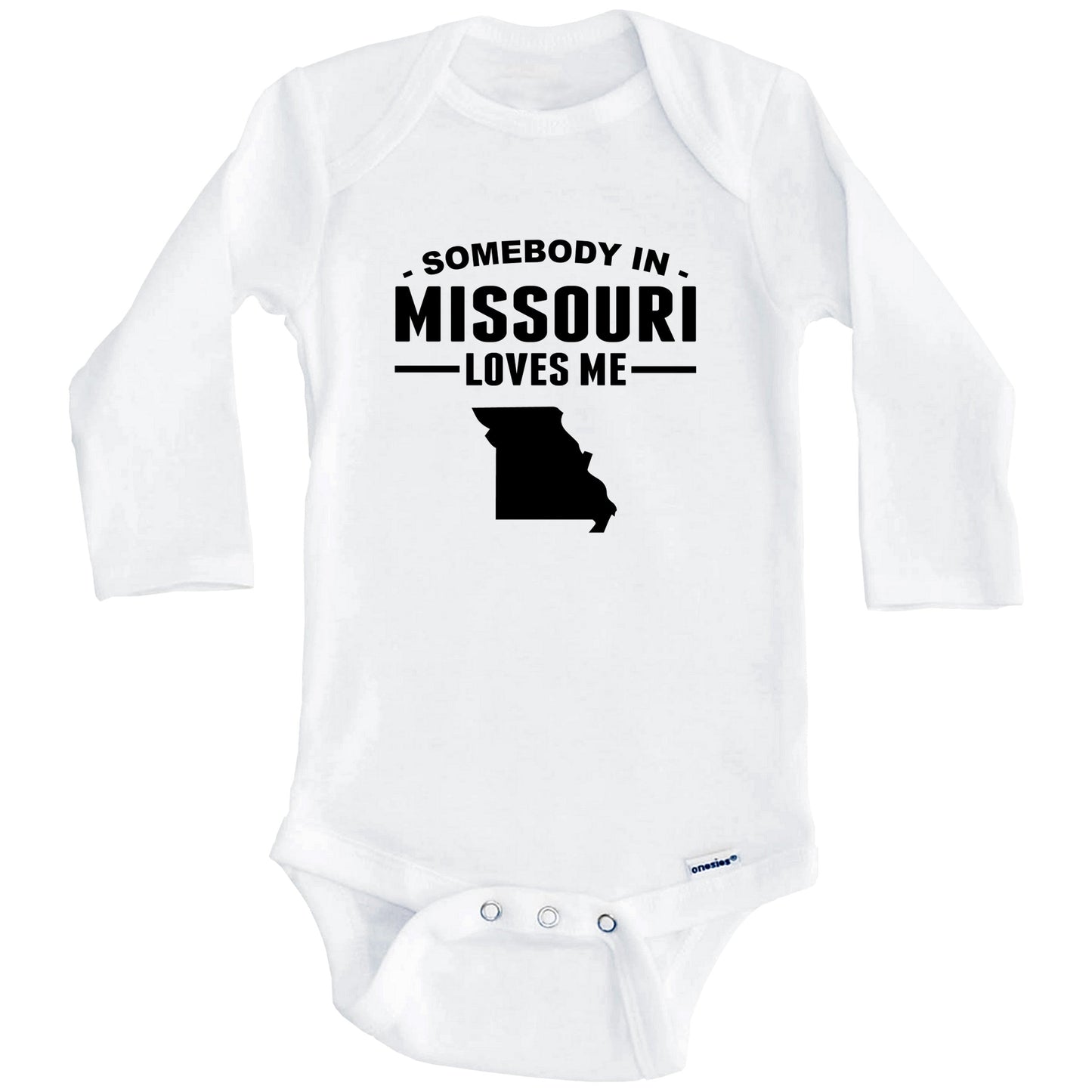 Somebody In Missouri Loves Me Baby Onesie - Missouri Baby Bodysuit (Long Sleeves)