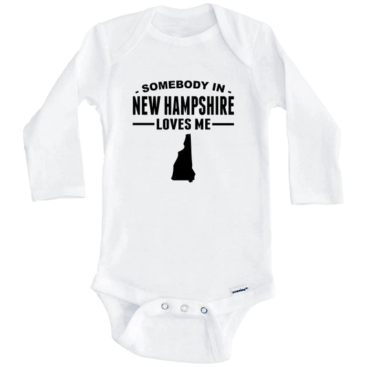 Somebody In New Hampshire Loves Me Baby Onesie - New Hampshire Baby Bodysuit (Long Sleeves)