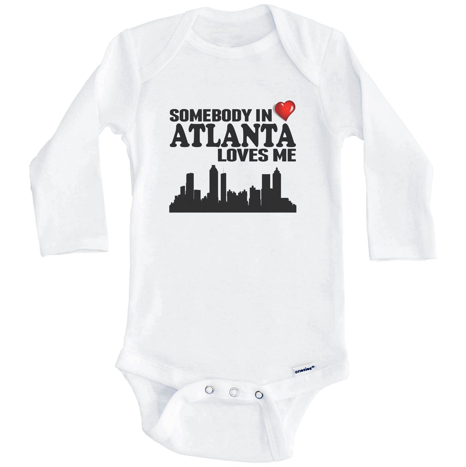 Somebody In Atlanta Loves Me Baby Onesie (Long Sleeves)