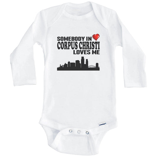 Somebody In Corpus Christi Loves Me Baby Onesie (Long Sleeves)