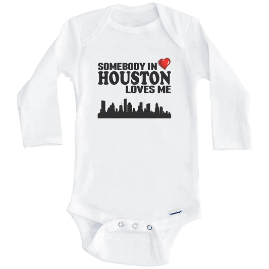 Somebody In Houston Loves Me Baby Onesie (Long Sleeves)