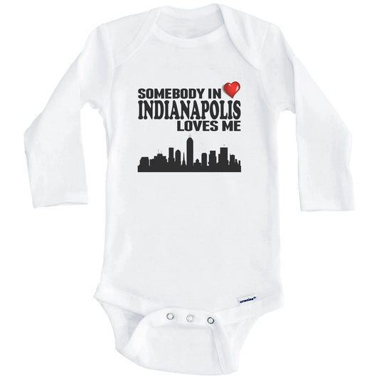 Somebody In Indianapolis Loves Me Baby Onesie (Long Sleeves)