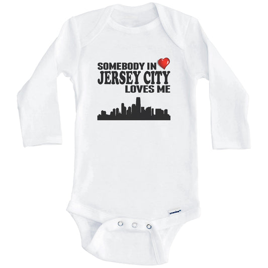 Somebody In Jersey City Loves Me Baby Onesie (Long Sleeves)
