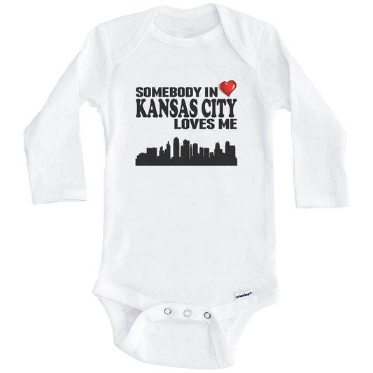 Somebody In Kansas City Loves Me Baby Onesie (Long Sleeves)