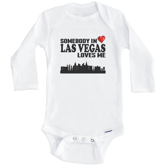 Somebody In Las Vegas Loves Me Baby Onesie (Long Sleeves)