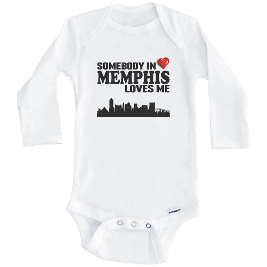 Somebody In Memphis Loves Me Baby Onesie (Long Sleeves)