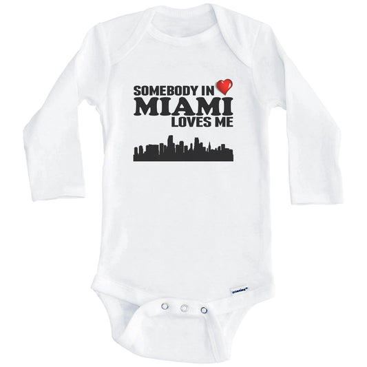 Somebody In Miami Loves Me Baby Onesie (Long Sleeves)