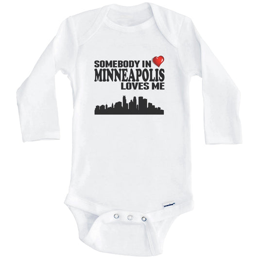 Somebody In Minneapolis Loves Me Baby Onesie (Long Sleeves)