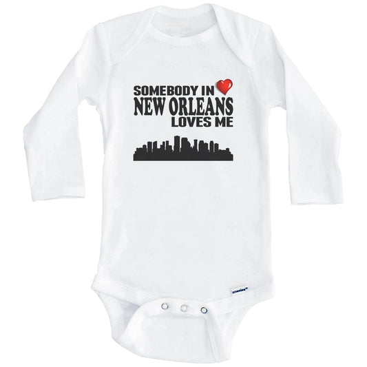 Somebody In New Orleans Loves Me Baby Onesie (Long Sleeves)