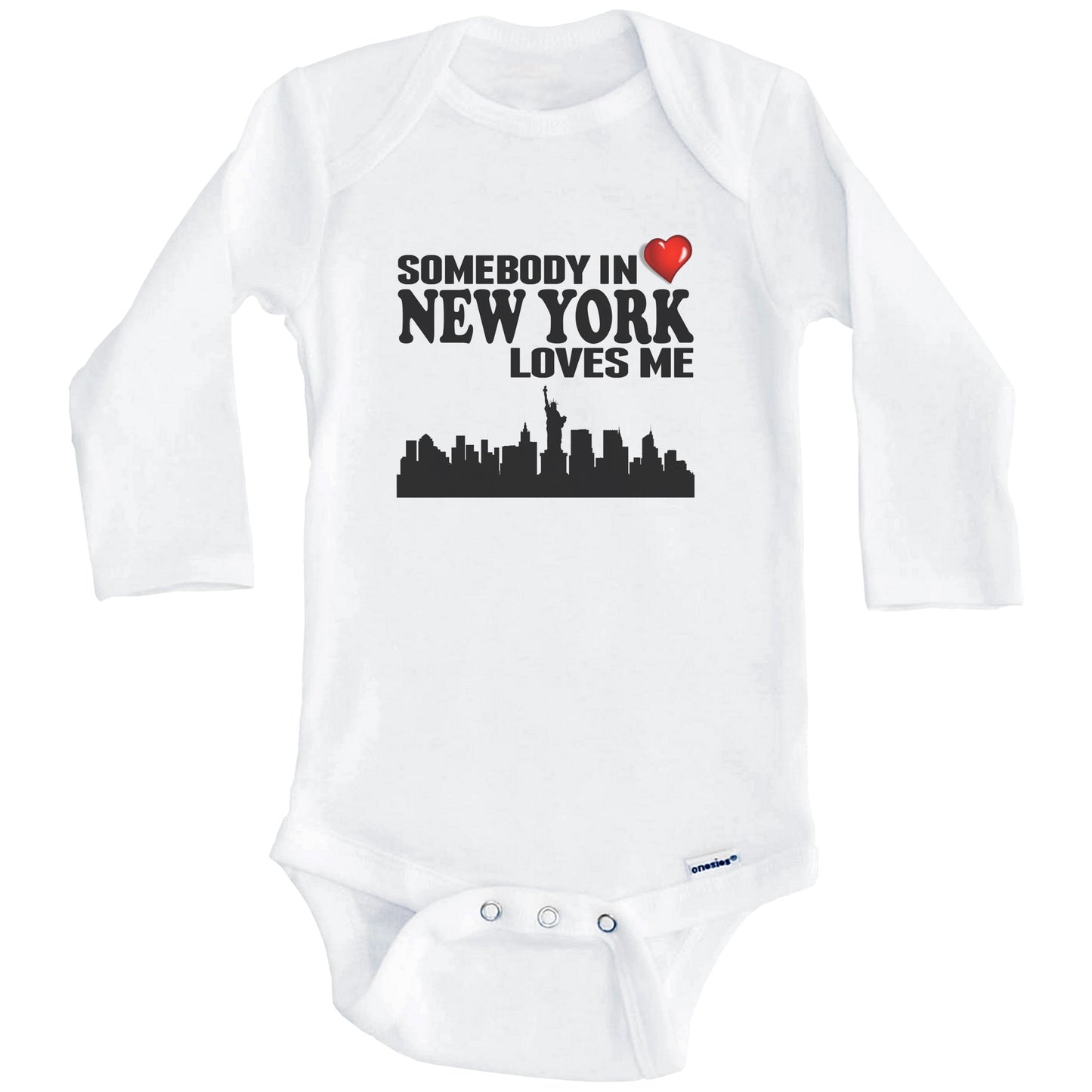 Somebody In New York Loves Me Baby Onesie (Long Sleeves)