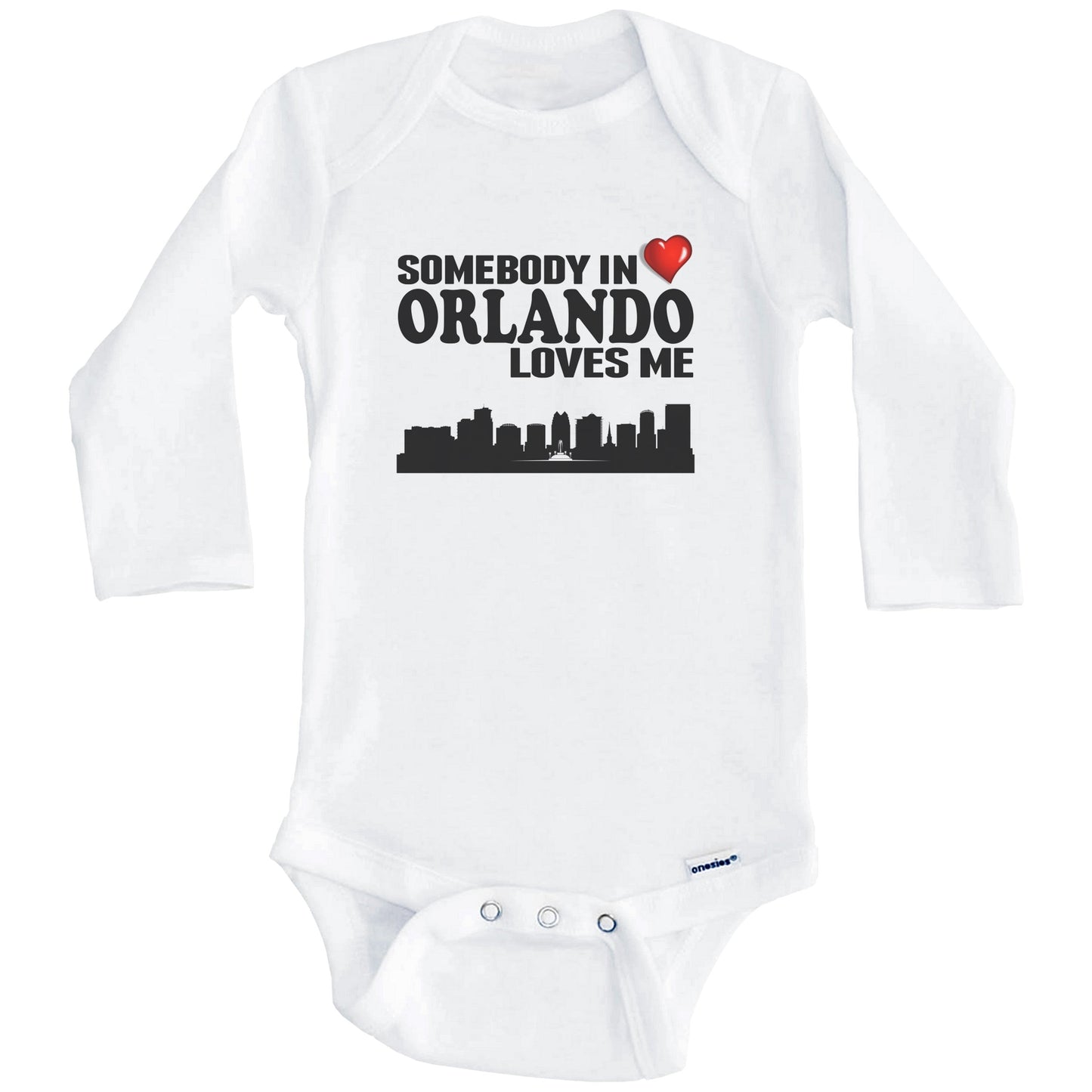 Somebody In Orlando Loves Me Baby Onesie (Long Sleeves)