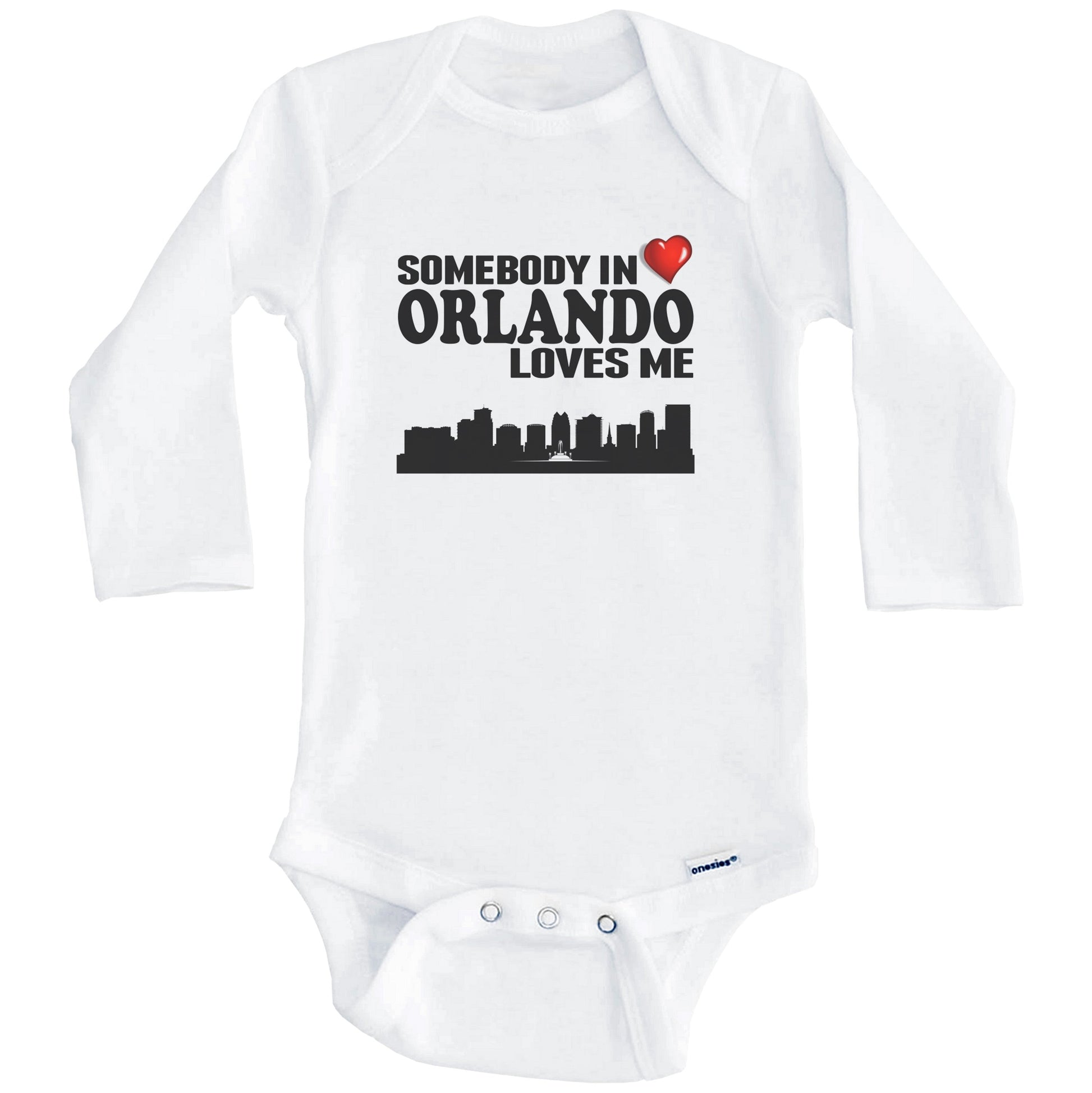 Somebody In Orlando Loves Me Baby Onesie (Long Sleeves)