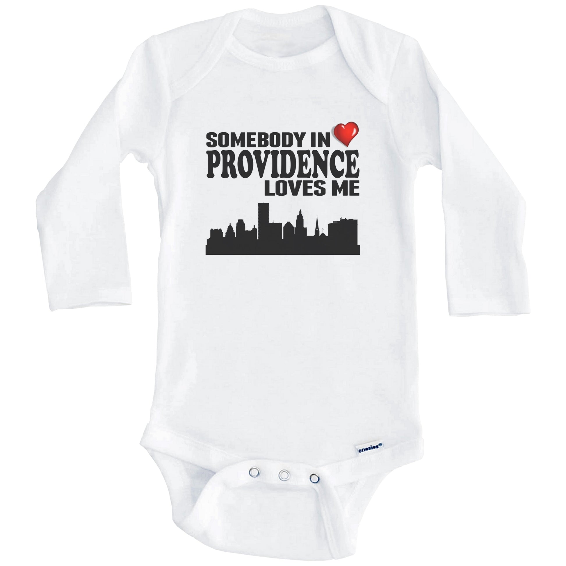 Somebody In Providence Loves Me Baby Onesie (Long Sleeves)