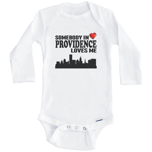 Somebody In Providence Loves Me Baby Onesie (Long Sleeves)