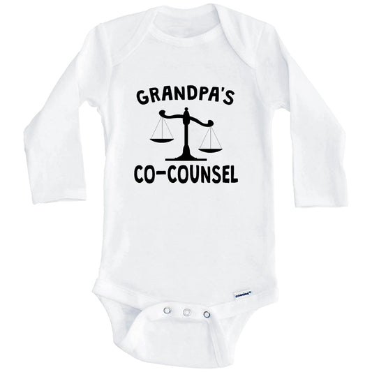 Grandpa's Co-Counsel Funny Baby Onesie For Grandchild Of Lawyer (Long Sleeves)