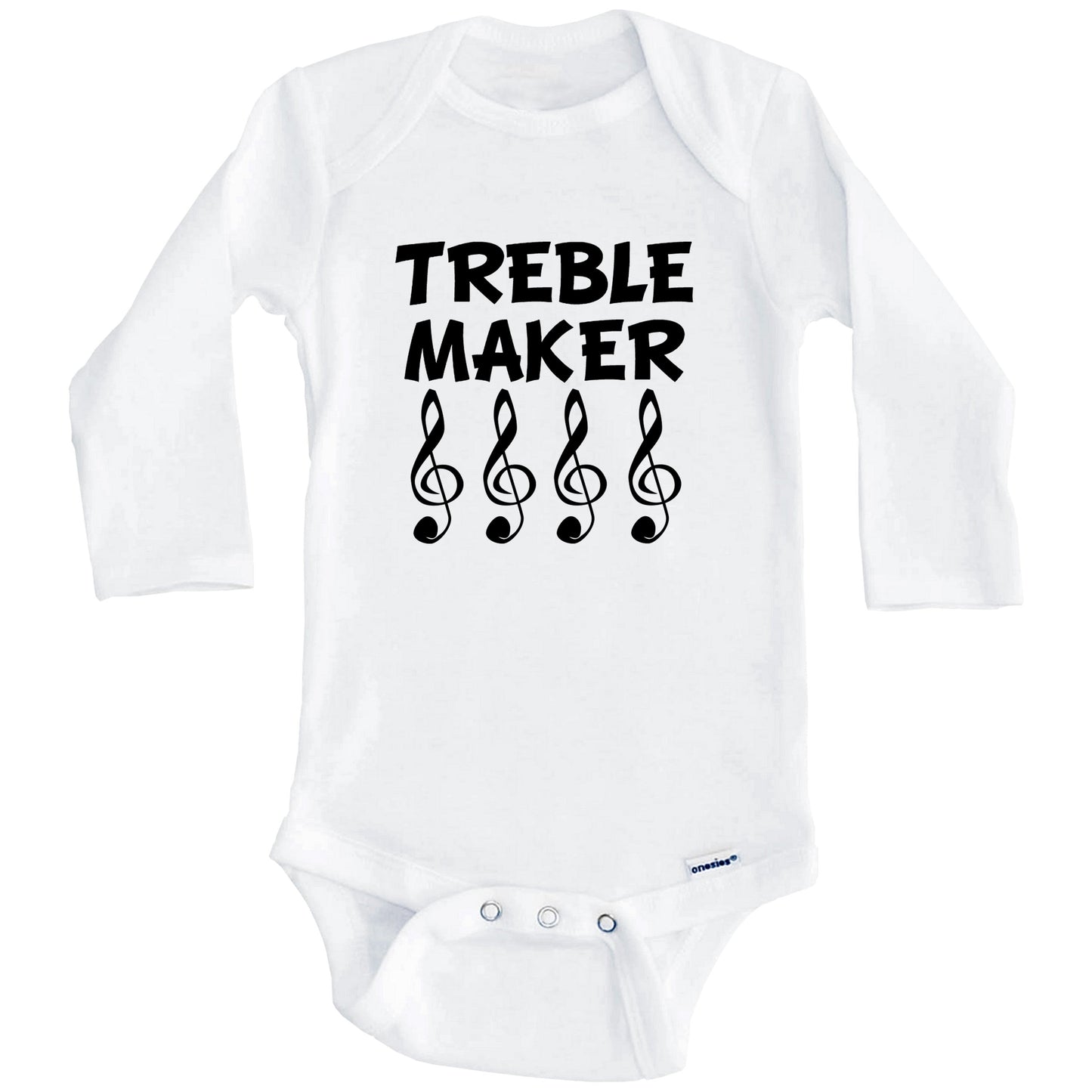 Treble Maker Funny Baby Onesie - Music Baby Bodysuit (Long Sleeves)