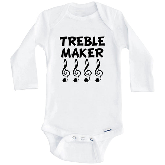 Treble Maker Funny Baby Onesie - Music Baby Bodysuit (Long Sleeves)