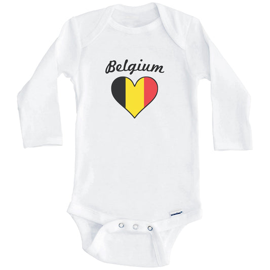 Belgian Flag Heart Baby Onesie (Long Sleeves)