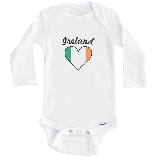 Irish Flag Heart Baby Onesie (Long Sleeves)