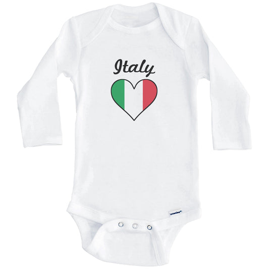 Italian Flag Heart Baby Onesie (Long Sleeves)