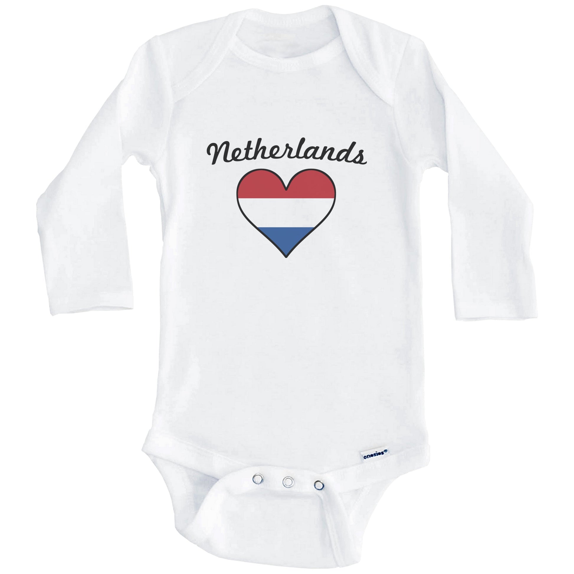 Dutch Flag Heart Baby Onesie (Long Sleeves)