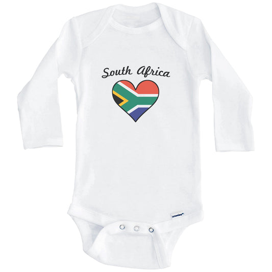 South African Flag Heart Baby Onesie (Long Sleeves)
